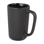 Large ceramic mug with matte finish, 480 ml black colour second view