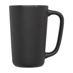 Large ceramic mug with matte finish, 480 ml black colour side view