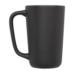 Large ceramic mug with matte finish, 480 ml black colour second side view