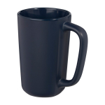 Large ceramic mug with matte finish, 480 ml navy-blue colour second view