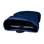 Water-resistant roll-top laptop backpack, recycled polyester 15.6” navy-blue colour