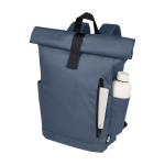 Water-resistant roll-top laptop backpack, recycled polyester 15.6”