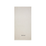 Branded cotton and tencel towel, 70 × 140 cm beige colour view with logo
