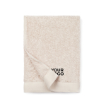 Branded cotton and tencel towel, 70 × 140 cm beige colour printing view