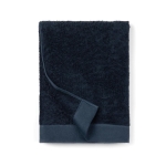 Branded cotton and tencel towel, 70 × 140 cm dark blue colour