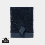 Branded cotton and tencel towel, 70 × 140 cm dark blue colour