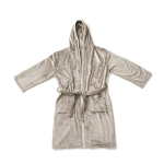 Premium fleece bathrobe with hood and pockets, size L/XL grey colour second view