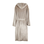 Premium fleece bathrobe with hood and pockets, size L/XL grey colour fifth view