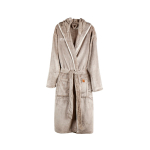 Premium fleece bathrobe with hood and pockets, size L/XL grey colour printing view