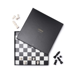 Classic chess set with black and white wooden pieces black colour