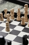 Classic chess set with black and white wooden pieces black colour