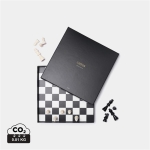 Classic chess set with black and white wooden pieces black colour