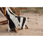 Cotton beach towel with tassels, 450 g/m², 80 × 180 cm black colour
