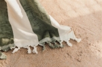 Cotton beach towel with tassels, 450 g/m², 80 × 180 cm dark green colour