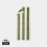 Cotton beach towel with tassels, 450 g/m², 80 × 180 cm dark green colour