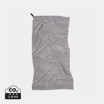 Lightweight microfibre sports towel, 70 × 140 cm grey colour