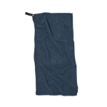Branded high-absorption microfibre towel, 40 × 80 cm blue colour
