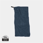 Branded high-absorption microfibre towel, 40 × 80 cm blue colour