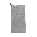 Branded high-absorption microfibre towel, 40 × 80 cm grey colour