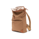 Recycled polyester laptop backpack with buckle closure light brown colour fourth view