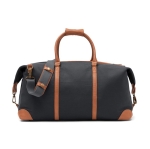 Recycled polyester weekend travel bag dark grey colour