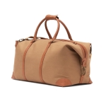 Recycled polyester weekend travel bag light brown colour