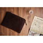 Elegant padded, branded laptop sleeve, 16” brown colour