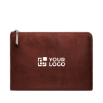 Elegant padded, branded laptop sleeve, 16” brown colour