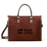 Quality padded laptop case with your logo, 15” brown colour