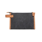 Elegant recycled toiletry bag with logo black colour