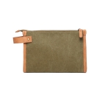 Elegant recycled toiletry bag with logo green colour
