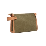 Elegant recycled toiletry bag with logo green colour