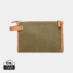 Elegant recycled toiletry bag with logo green colour