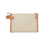 Elegant recycled toiletry bag with logo beige colour