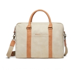 Elegant padded recycled laptop briefcase, 16” beige colour
