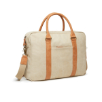 Elegant padded recycled laptop briefcase, 16” beige colour second view