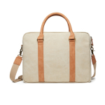 Elegant padded recycled laptop briefcase, 16” beige colour third view