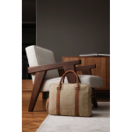 Elegant padded recycled laptop briefcase, 16” beige colour ambient view