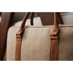 Elegant padded recycled laptop briefcase, 16” beige colour ambient view 4
