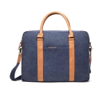 Elegant padded recycled laptop briefcase, 16” navy-blue colour