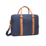Elegant padded recycled laptop briefcase, 16” navy-blue colour