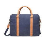 Elegant padded recycled laptop briefcase, 16” navy-blue colour