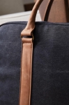 Elegant padded recycled laptop briefcase, 16” navy-blue colour