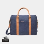 Elegant padded recycled laptop briefcase, 16” navy-blue colour