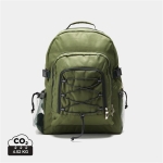 Polyester cooler backpack with multiple compartments green colour