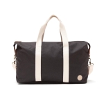 Recycled travel bag with synthetic leather details black colour