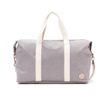 Recycled travel bag with synthetic leather details grey colour