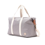 Recycled travel bag with synthetic leather details grey colour