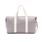 Recycled travel bag with synthetic leather details grey colour