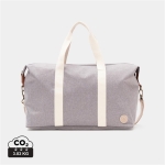 Recycled travel bag with synthetic leather details grey colour